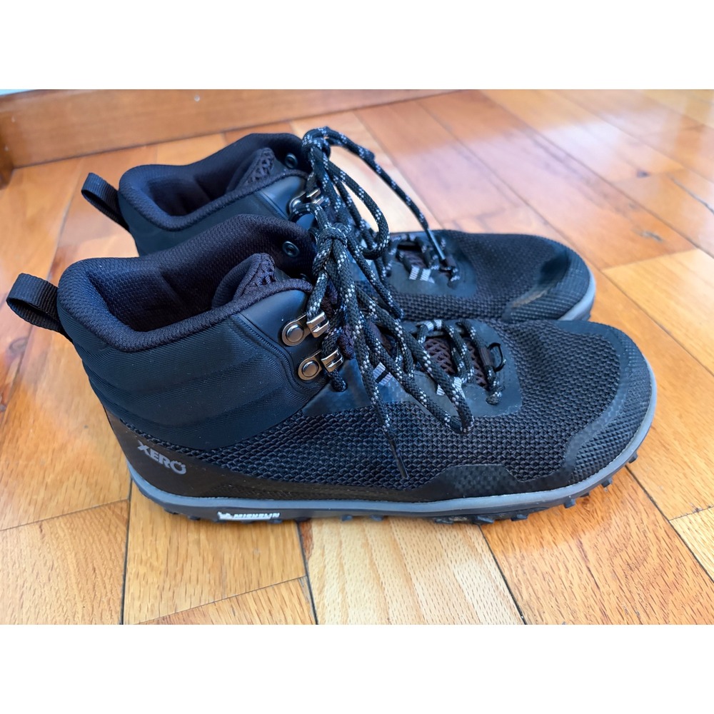Xero Shoes Men Scrambler Trail Mid Barefoot Minimalist Hiking Boot Black Sz 7.5